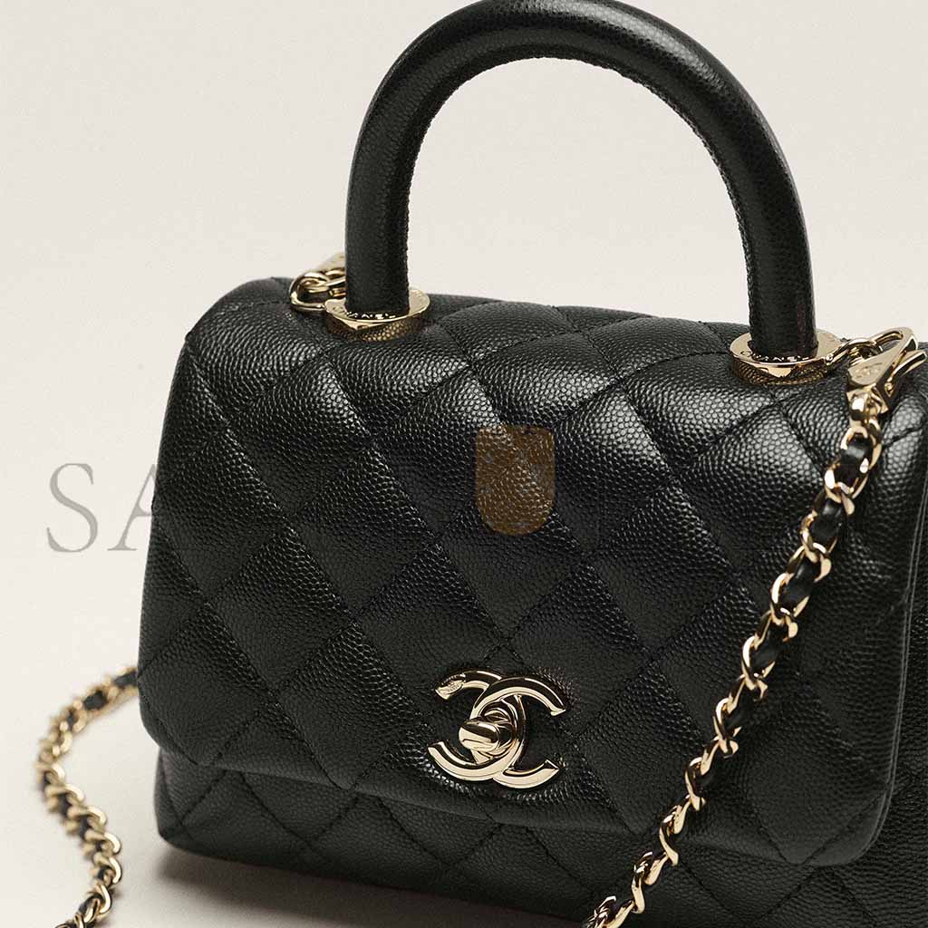 CHANEL MINI FLAP BAG WITH TOP HANDLE AS2215(14.5*11.5*5.5cm)